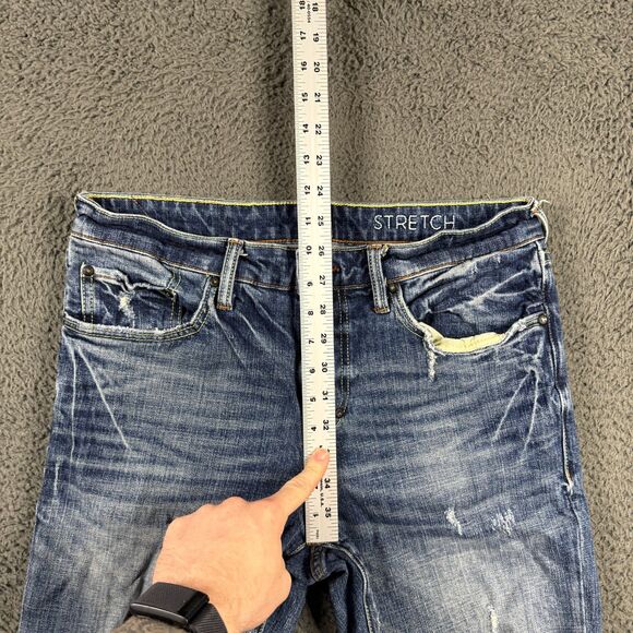 PRPS Jeans Mens 32x34 Blue Cayenne Super Skinny Fit Stretch Distressed Whiskered - Picture 13 of 16